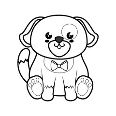 Dog kawaii cartoon icon vector illustration graphic design
