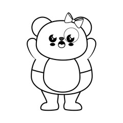 Bear panda kawaii cartoon icon vector illustration graphic design