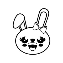 Bunny kawaii cartoon icon vector illustration graphic design