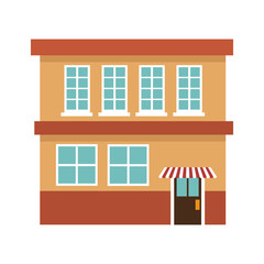 supermarket building store grocery exterior facade vector illustration