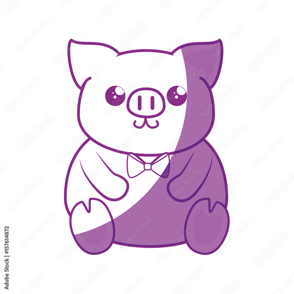 Wall mural pig kawaii cartoon icon vector illustration graphic design icon vector illustration graphic design