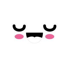 Cute kawaii cartoon face icon vector illustration graphic design