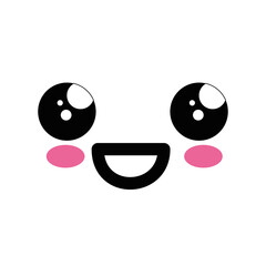Cute kawaii cartoon face icon vector illustration graphic design
