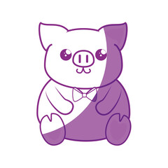 Pig kawaii cartoon icon vector illustration graphic design icon vector illustration graphic design