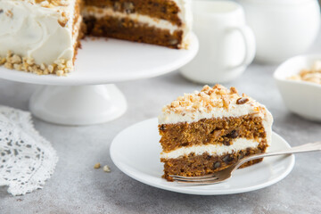 delicious carrot cake with nuts