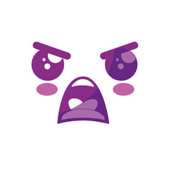 Cute kawaii cartoon face icon vector illustration graphic design