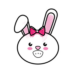 Fototapeta na wymiar Bunny kawaii cartoon icon vector illustration graphic design