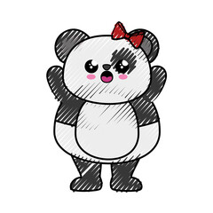 Bear panda kawaii cartoon icon vector illustration graphic design