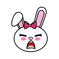 Bunny kawaii cartoon icon vector illustration graphic design