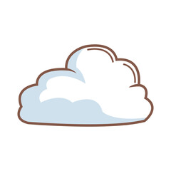 cartoon cloud natural climate weather icon vector illustration
