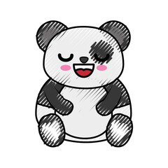 Bear panda kawaii cartoon icon vector illustration graphic design