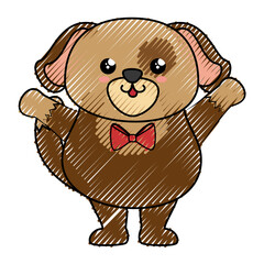 Dog kawaii cartoon icon vector illustration graphic design