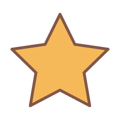 yellow star award element cartoon icon vector illustration