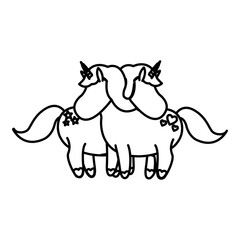 Obraz premium cute unicorn animal fantasy horse horn lovely vector illustration
