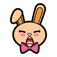 Bunny kawaii cartoon icon vector illustration graphic design