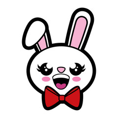Fototapeta premium Bunny kawaii cartoon icon vector illustration graphic design