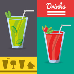 refreshment smoothies drinks menu restaurant vector illustration