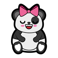 Naklejka premium Bear panda kawaii cartoon icon vector illustration graphic design