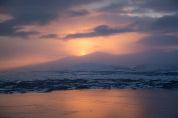 Sonnenuntergang über Tromsö, Norwegen