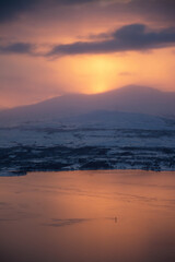 Sonnenuntergang über Tromsö, Norwegen