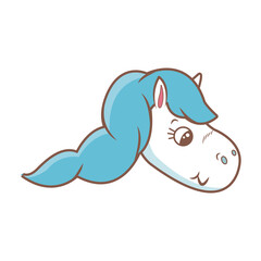 beautiful horse pony wings foal toy vector illustration