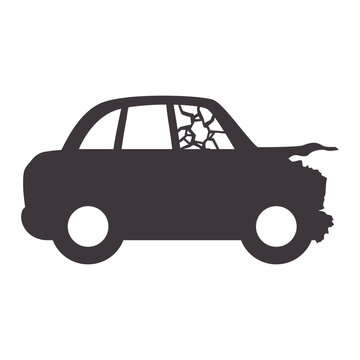 crash car and dangerous automobile accident vector illustration