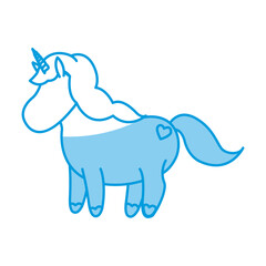 cute unicorn animal fantasy horse horn lovely vector illustration