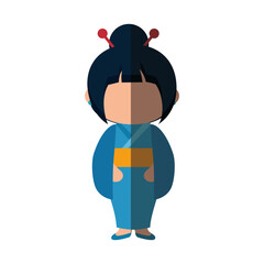 Cute japanese girl cartoon icon vector illustration graphic design