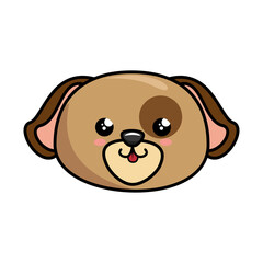 kawaii dog icon over white background. vector illustration
