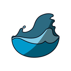 fresh cold water with waves vector illustration