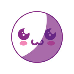 kawaii happy face icon over white background. vector illustration