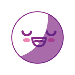 kawaii happy face icon over white background. vector illustration