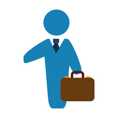 businessman with suit and briefcase vector illustration