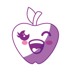 kawaii apple icon over white background. vector illustration