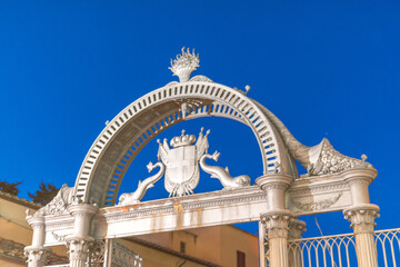 Beautiful entrance gate in Follonica park, Tuscany