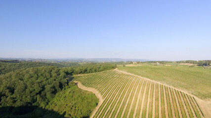 Beautiful hills of Tuscany, aerial view