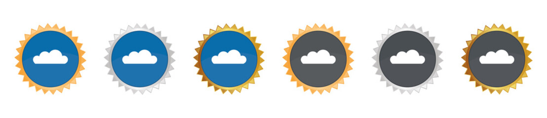 Wolke - Cloud-Speicher - Gezacktes Button-Set