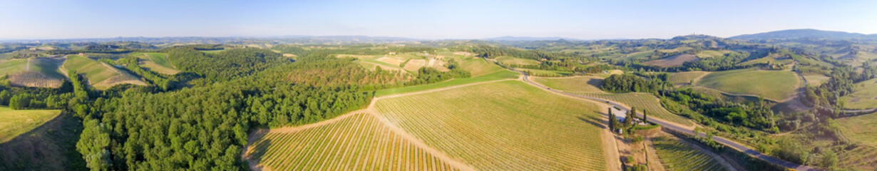 Fototapeta na wymiar Aerial view of Tuscany landscape