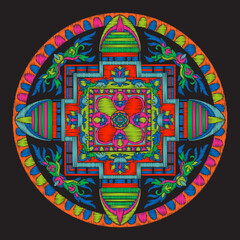 Embroidery with vintage decorative elements 