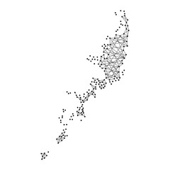 Map of Palau from polygonal black lines and dots of vector illustration