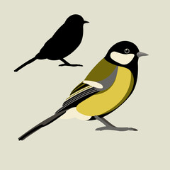 tit bird vector illustration style Flat silhouette © wectorcolor