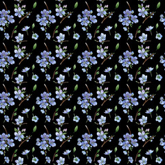 Wildflower cherry flower pattern  in a watercolor style isolated.