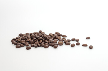 The coffee beans isolate on white background