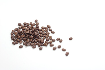 The coffee beans isolate on white background