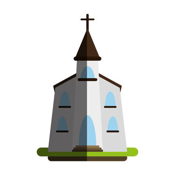 church cartoon flat illustration icon vector design graphic shadow Stock  Vector | Adobe Stock