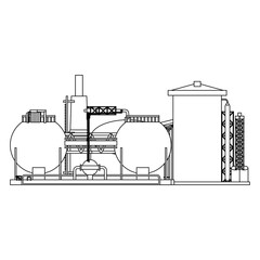 industry factory building vector icon ilustration plant