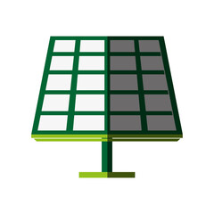 solar panel cartoon icon vecor illustration design graphic shadow
