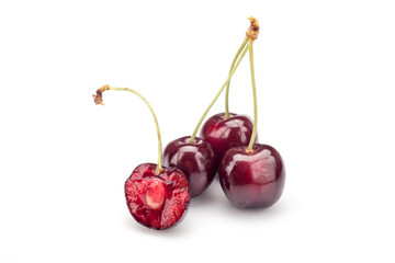 Cherries isolated on white