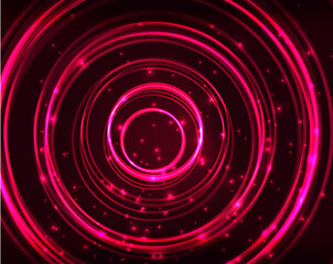 Neon circles abstract background