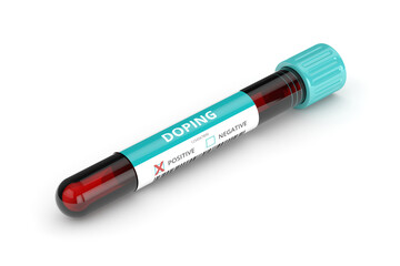 3D rendering of anti doping blood test tube